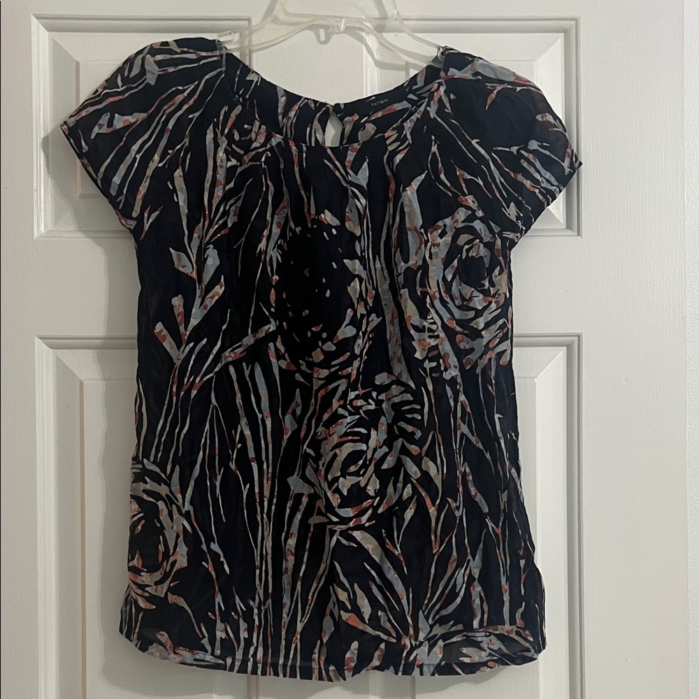 Chic Semi Sheer Floral Women's Blouse by Tatum